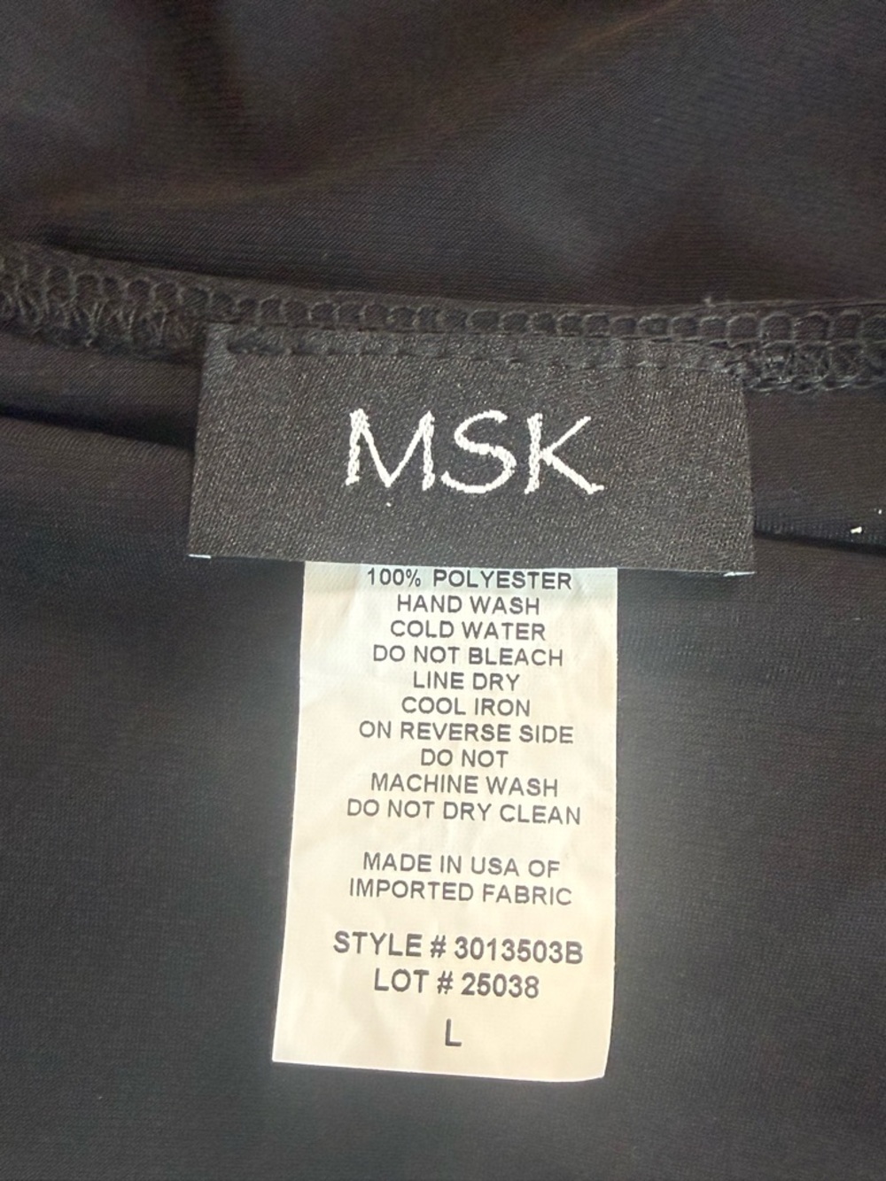 MSK Black Women's Top with Branded Neck Label - Picture 7 of 7